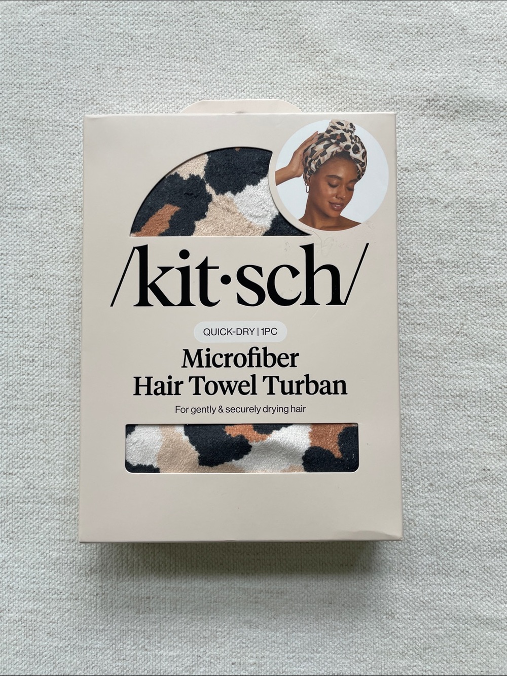 Kitsch Microfiber Hair Towel Turban - Black, Brown, Cream